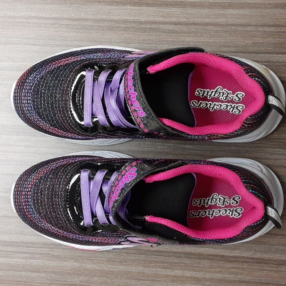 Skechers S Lights Shimmer Beams Sparkle Glitz Youth Light Up Shoes - Picture 7 of 9